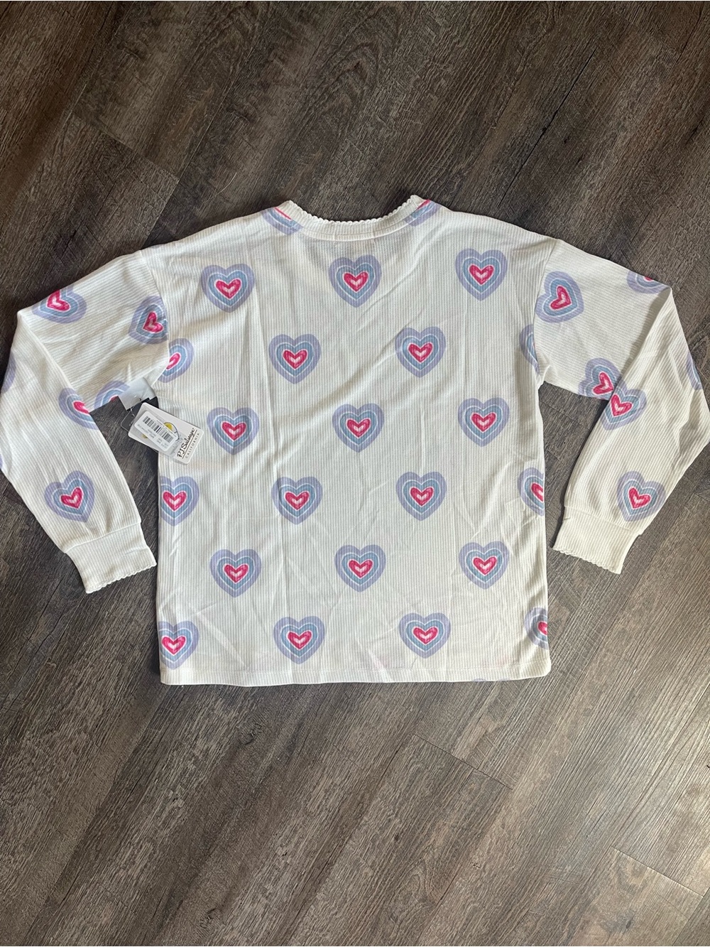 PJ Salvage SET Peace & Love hearts knit pants /long sleeve top - Picture 7 of 11